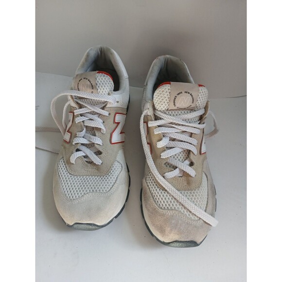 New Balance Men’s Sneakers White Suede Mesh Running Shoes Size 11